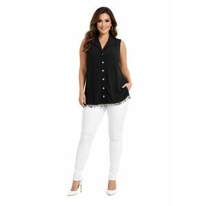 Vintage Ronni Nicole Sleeveless Shirt Top Blouse Black WOMEN'S WOMAN'S M PETITE